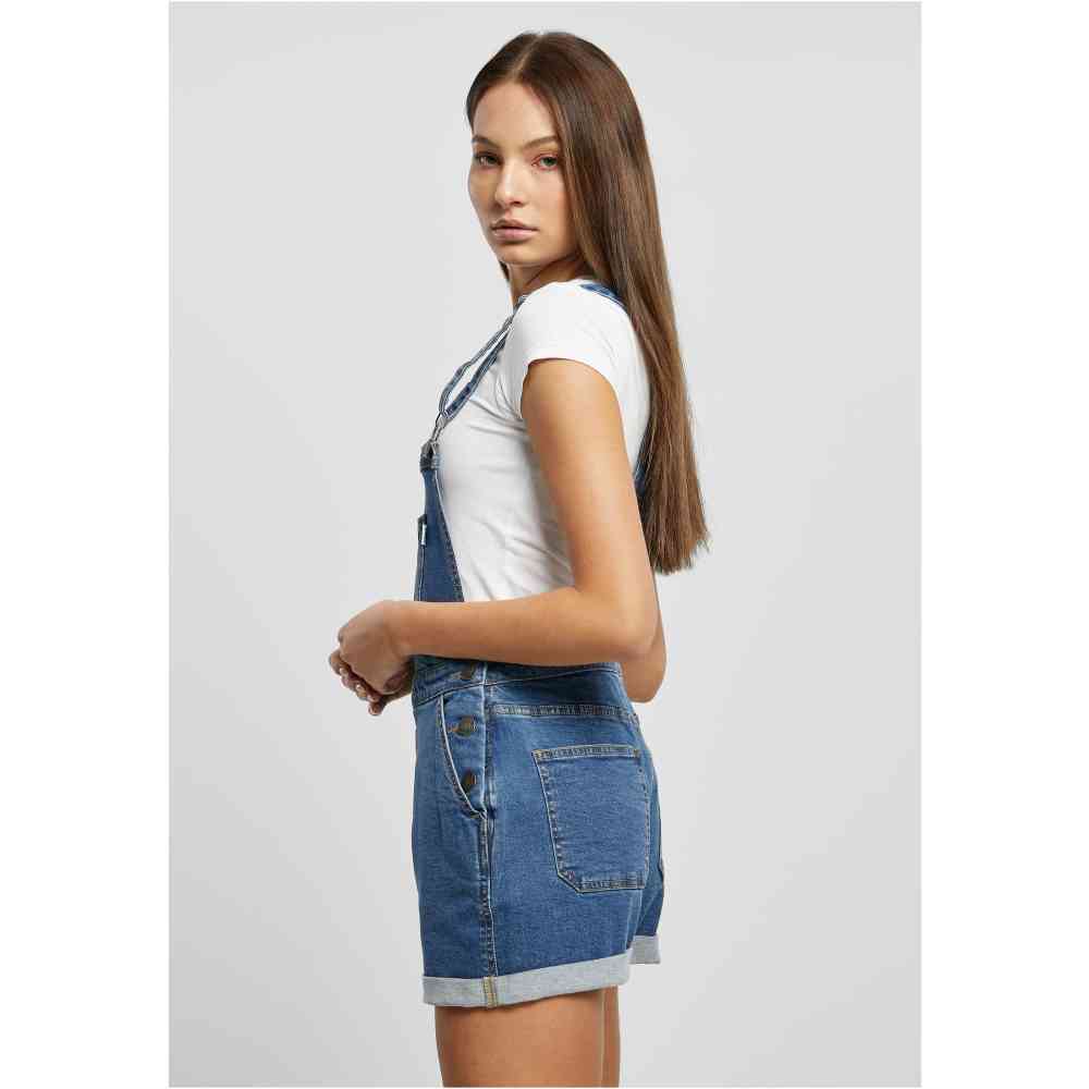 Urban Classics - Organic Short Latzhose - Blau